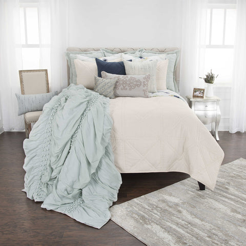 Rizzy Home | BQ4835 | Polyester Quilt | 106"x92" Brown/Neutral/ Solid