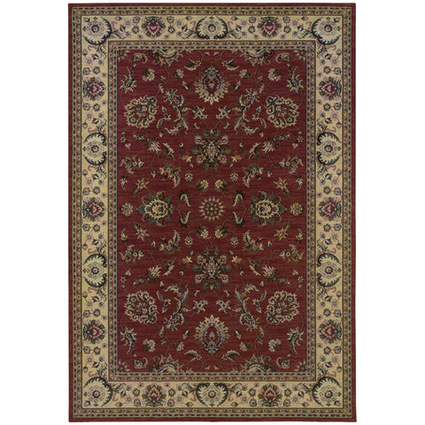 Oriental Weavers Ariana Area Rug - 311C3-4' x 6" - in Red/Ivory - Vintage Inspired, Stain Resistant, Family and Pet Friendly, Entrway, Bedroom Rug