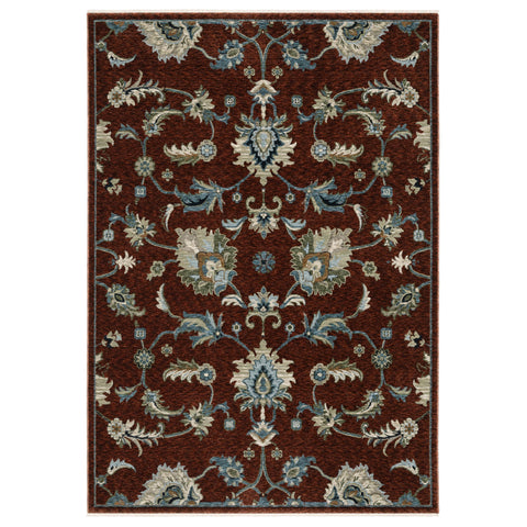 Oriental Weavers Capella Area Rug - CAP06-5'3" x 7'6" - in Red/Multi - Vintage Inspired, Stain Resistant, Family and Pet Friendly, Bedroom, Office Rug