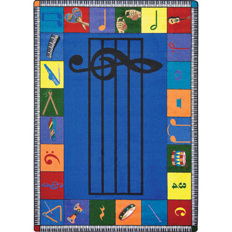 Joy Carpets Note Worthy Preschool Rug, Multi, 7'8" x 10'9"