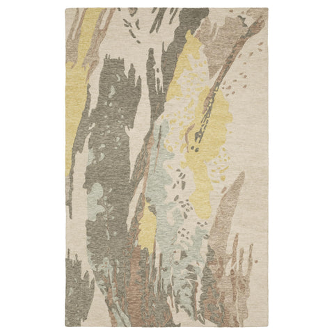 Oriental Weavers Kipton Hand-Made Wool Area Rug - KIP02-10' x 13' - in Beige/Yellow - Modern Style, Hand-Made Wool Rugs, Family, Dining, Living Room Rug