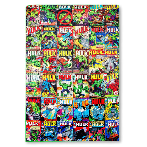Marvel The Incredible Hulk Comic Books Oversized Fleece Throw Blanket with Green Sherpa Backing | Plush Soft Polyester Cover for Sofa and Bed, Cozy Home Decor, Luxury Room Essentials | 8 Feet Long