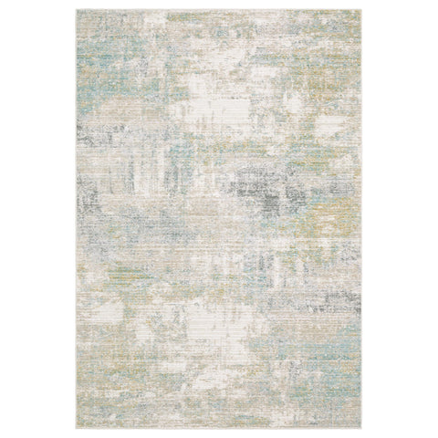Oriental Weavers Cavett Area Rug - CAV01-5'3" x 7'6" - in Ivory/Teal - Modern Style, Stain Resistant, Family and Pet Friendly, Bedroom, Office Rug
