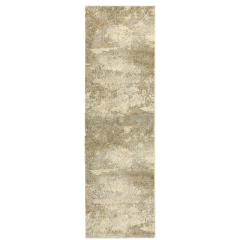 Oriental Weavers Astor Area Rug - 8322J - 2'3" x 7'6" - in Gold/Beige - Modern Style, Stain Resistant, Family and Pet Friendly, Entryway, Hallway Runner Rug
