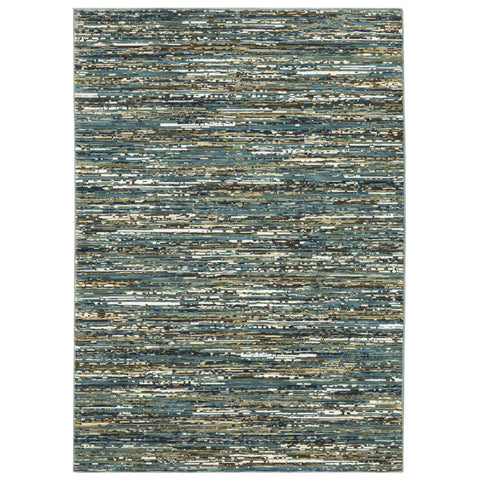 Oriental Weavers Reed Area Rug - RE01G - 6'7" x 9'6" - in Blue/Multi-Colored - Classic Casual Style, Stain Resistant, Family and Pet Friendly, Dining, Living Room Rug