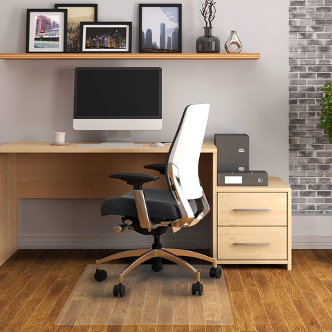 Valuemat Vinyl Rectangular Chair Mat for Hard Floor - 30Inch x 48Inch