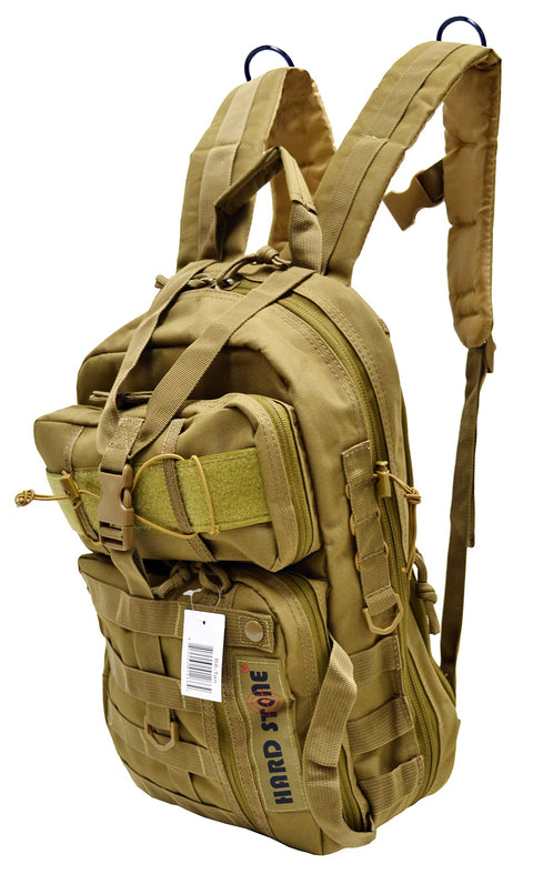 Explorer B8-CT Tactical Hydration Pack Ready Backpack with Molle & Chest Strap, Tan, 17x 10 x 6