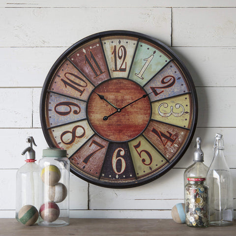 Jumbo Tuscan Wooden Number Wall Clock by VIP International