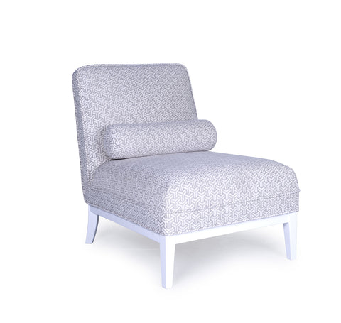 Pasargad Home Firenze Collection Upholstered Lounge Chair with Pillow