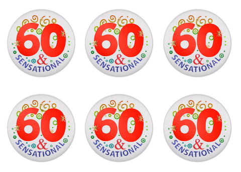 Beistle 6-Pack 60 and Sensational Satin Button, 2-Inch