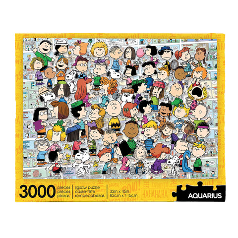 AQUARIUS Peanuts 3000 Piece Jigsaw Puzzle for Teens and Adults - Snoopy Charlie Brown Cast 32"x45" Peanuts Collectible Gift