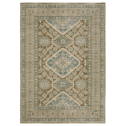 Oriental Weavers Maeve Area Rug - MAE08-2'3" x 7'6" - in Brown/Blue - Vintage Inspired, Stain Resistant, Family and Pet Friendly, Entryway, Hallway Runner Rug