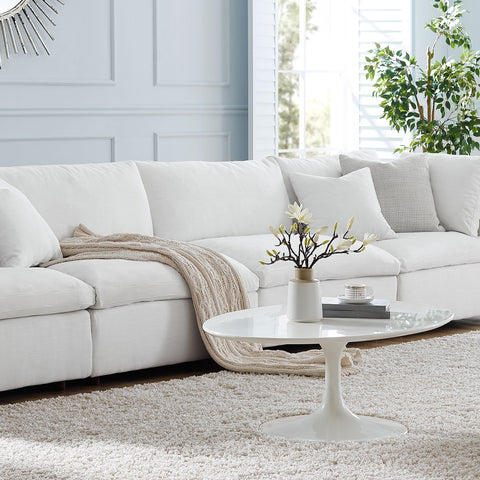 Modway Commix Upholstered Armless Modular Sofa - Down-Filled Overstuffed Sectional - 3 Seater Couch - Armless Chairs Set for Contemporary Living Rooms
