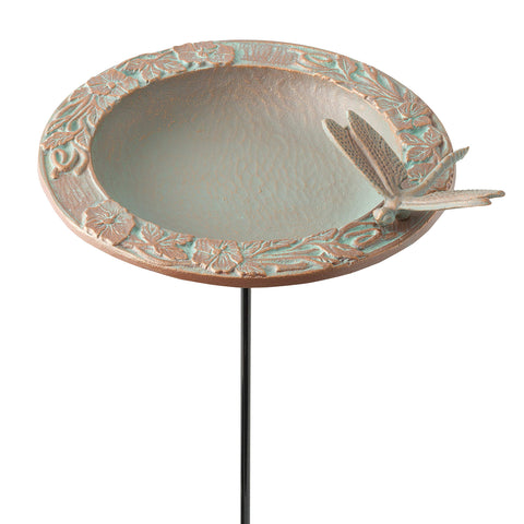 Whitehall Products 30059 Dragonfly Garden Bird Feeder, Copper Verdi