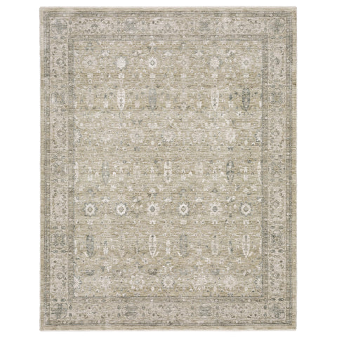 Oriental Weavers Avalon Machine Woven Area Rug - AVA03-6'7" x 10' - in Beige/Grey - Traditional Style Dining Room, Living Room, Family Room Rug