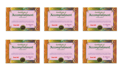 Beistle Certificate of Accomplishment, 5 by 7-Inch, 6-Pack