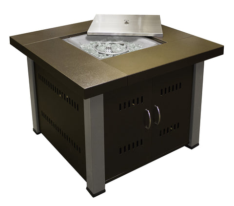 AZ PATIO 38'' Outdoor Propane Gas Fire Pit Table with Clear Fireglass, CSA certification, Two Tone Finish