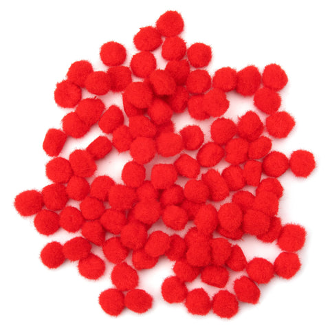 Red 1/2 inch Pom-Poms, 100 Pack