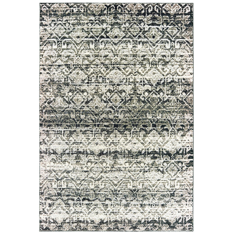Oriental Weavers Bowen Area Rug - 042H2-7'10" x 10'10" - in Grey/Ivory - Modern Industrial Style, Stain Resistant, Family and Pet Friendly, Dining, Living Room Rug