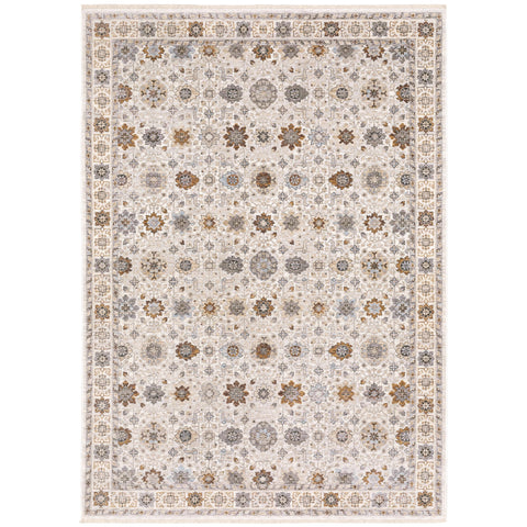 Oriental Weavers Maharaja Area Rug - 071W1-9'10" x 12'10" - in Ivory/Gold - Vintage Inspired, Stain Resistant, Family and Pet Friendly, Family, Dining, Living Room Rug