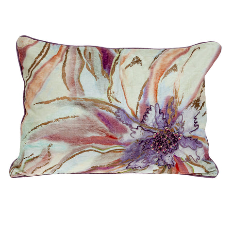 Parkland Collection Zinnia Accent Multicolored Pillow Cover with Poly Insert