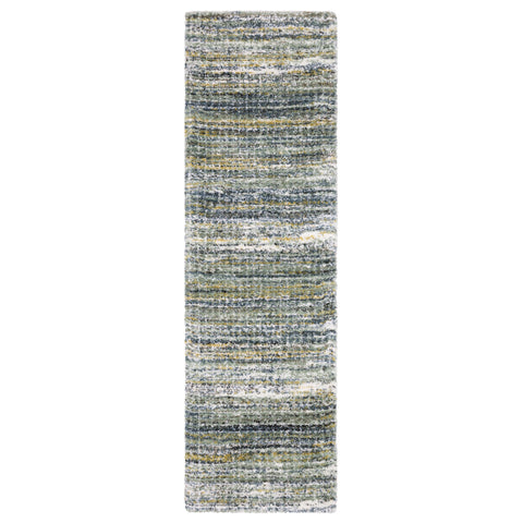 Oriental Weavers Galileo Area Rug - GAL07-2'3" x 7'6" - in Green/Blue - Modern Industrial Style, Stain Resistant, Family and Pet Friendly, Entryway, Hallway Runner Rug
