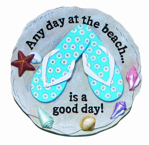 Spoontiques - Garden Décor - Beach Sandals Stepping Stone - Decorative Stone for Garden