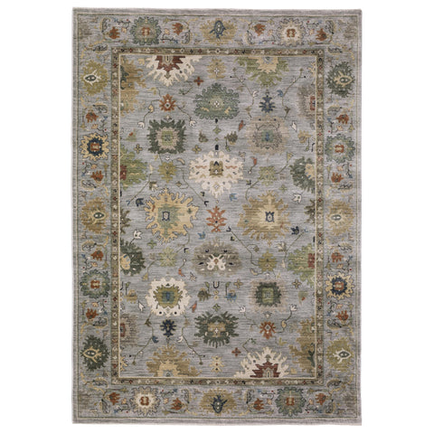 Oriental Weavers Eliana Area Rug - ELI03-7'10" x 10'10" - in Blue/Multi - Vintage Inspired, Stain Resistant, Family and Pet Friendly, Dining, Living Room Rug
