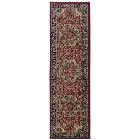 Oriental Weavers Ariana Area Rug - 116R3-2'3" x 7'9" - in Red/Blue - Vintage Inspired, Stain Resistant, Family and Pet Friendly, Entryway, Hallway Runner Rug