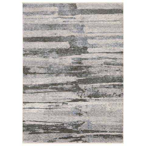 Oriental Weavers Hayden Area Rug - HAY07-9'10" x 12'10" - in Grey/Ivory - Modern Style, Stain Resistant, Family and Pet Friendly, Family, Dining, Living Room Rug