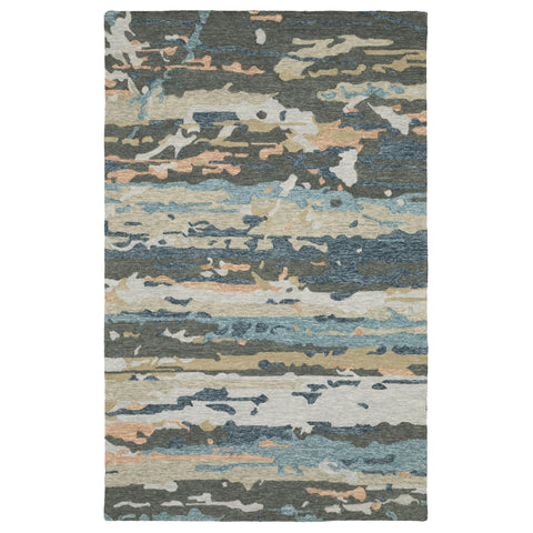 Oriental Weavers Kipton Hand-Made Wool Area Rug - KIP01-10' x 13' - in Grey/Blue - Modern Style, Hand-Made Wool Rugs, Family, Dining, Living Room Rug