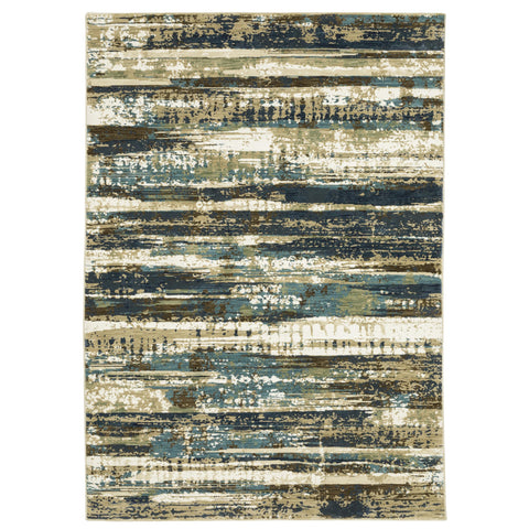 Oriental Weavers Reed Area Rug - RE02A - 9'10" x 12'10" - in Beige/Blue - Modern Style, Stain Resistant, Family and Pet Friendly, Family, Dining, Living Room Rug