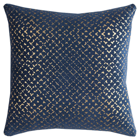 Rizzy Home | T09830 | Cover Only Decorative Pillow | 20"x20" Blue/Neutral/Metallic