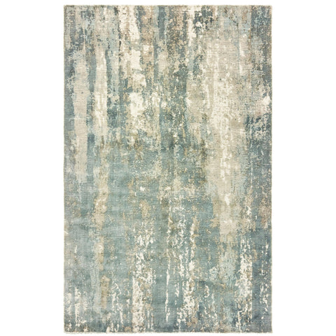 Oriental Weavers Formations Hand-Made Area Rug - 70002-6' x 9' - in Blue/Grey - Modern Style, Hand-Made Viscose Rugs, Dining, Living Room Rug