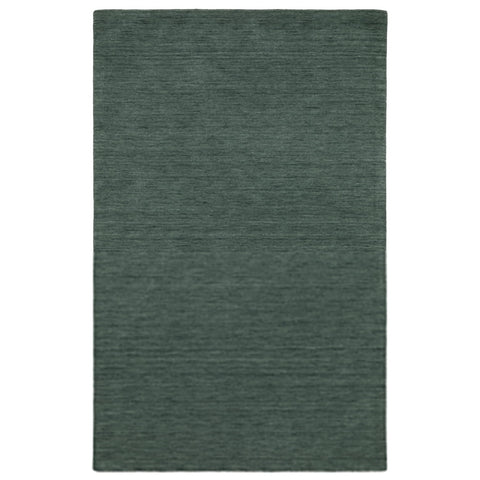 Oriental Weavers Aniston II Hand-Made Wool Area Rug - 27121-6' x 9' - in Solid Teal Blue - Classic Casual Style, Hand-Made Wool Rugs, Dining, Living Room Rug