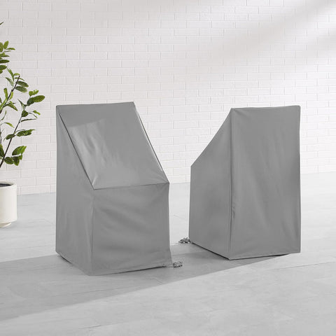 Crosley Furniture Patio Furniture Covers, Waterproof 2-Piece Outdoor Chair Cover Set for Dining Side Chairs, Gray