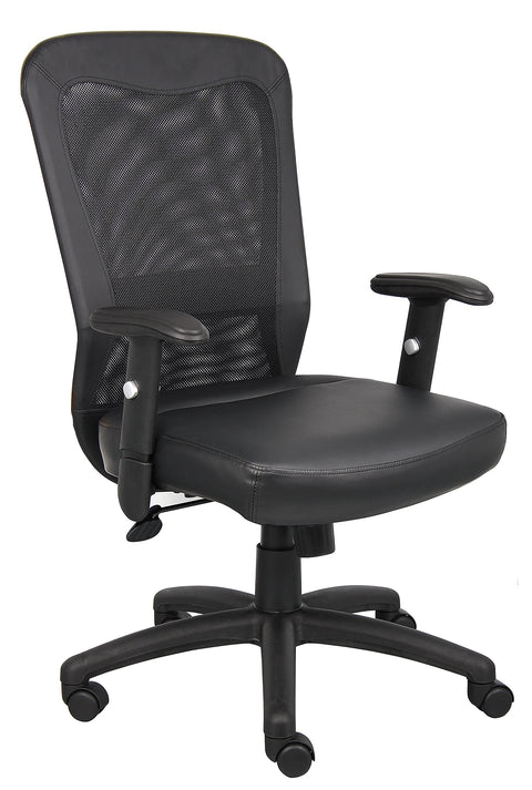 Boss Office Products B580 Boss Web Chair, Black/Black, High-Back
