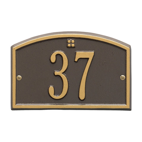 Cape Charles Petite Wall Address Plaque Color: Green/Gold Letters