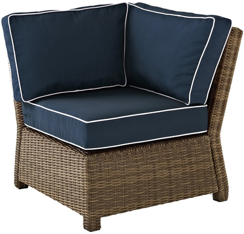 Bradenton Wicker Corner Outdoor Sectional Chair Navy/Weathered Brown
