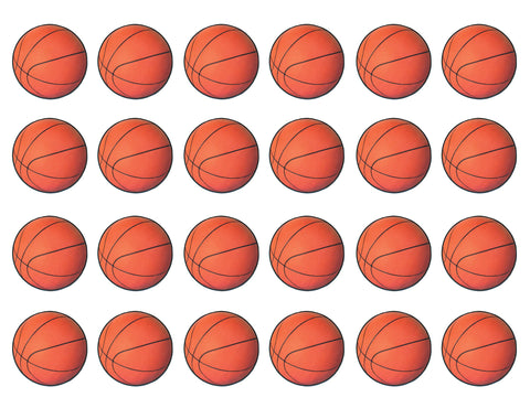 Beistle 24-Piece Paper Basketball Cut Outs, Sports Theme Wall Decorations for Birthday Party and Game Day Celebrations, Classroom Décor, 13.5"