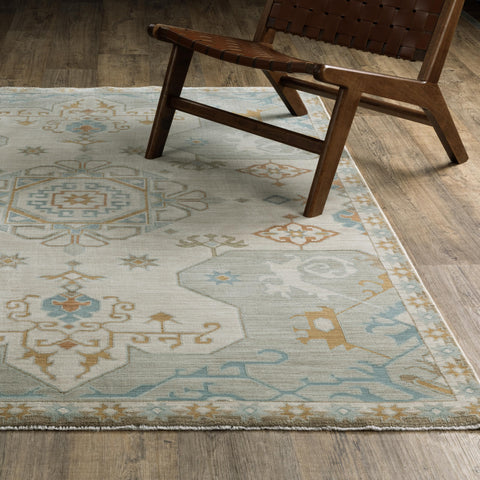 Oriental Weavers Maeve Area Rug - MAE09-9'10" x 12'10" - in Beige/Grey - Vintage Inspired, Stain Resistant, Family and Pet Friendly, Family, Dining, Living Room Rug