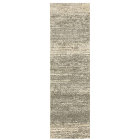 Oriental Weavers Astor Area Rug - 5572E - 2'3" x 7'6" - in Grey/Beige - Modern Style, Stain Resistant, Family and Pet Friendly, Entryway, Hallway Runner Rug