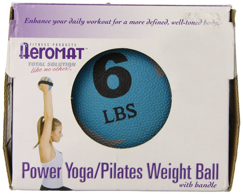 Aeromat Soft Weighted Power Yoga Ball, Teal/Gray, 6-Pound