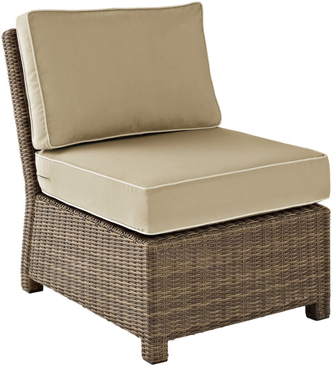 Bradenton Wicker Armless Outdoor Sectional Chair Sand/Weathered Brown