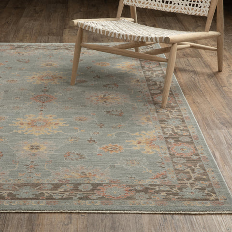 Oriental Weavers Keaton KEA05 - Machine-Woven Area Rug - 5'3" x 7'6" - in Blue/Multi - Traditional Style Bedroom, Bathroom, Entryway, Kitchen Rug