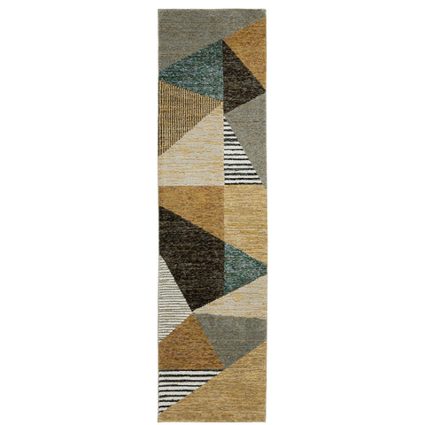 Oriental Weavers Strada Area Rug - STR10-2'3" x 8' - in Gold/Multi - Modern Style, Stain Resistant, Family and Pet Friendly, Entryway, Hallway Runner Rug