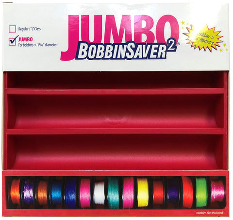 BobbinSaver Jumbo Bobbin Organizer – Holds 70+ Bobbins – Flexible Plastic Holder for Sewing Machine, Embroidery, & Quilting Bobbin Storage, Red