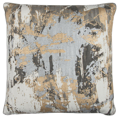 Rizzy Home T12406 Decorative Throw Pillow Cover 20" x 20" Gray/Copper