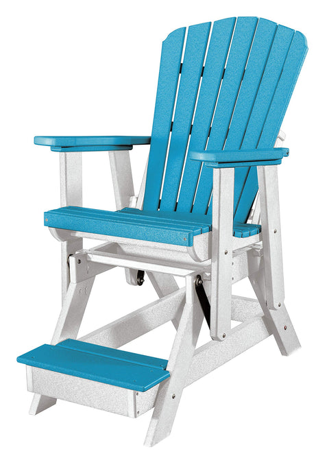 American Furniture Classics Model 511BBK Fan Back Chair in Blue with a Black Base Made in the USA