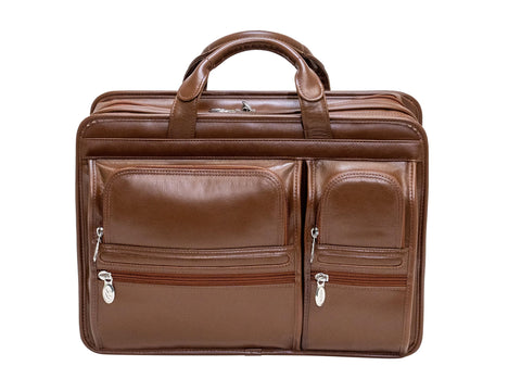 McKleinUSA HUBBARD, 15" Leather Double Compartment Laptop Briefcase